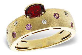 A275-43067: LDS RG .58 MULTI CLR (GAR & PINK SAPP) .66 TGW