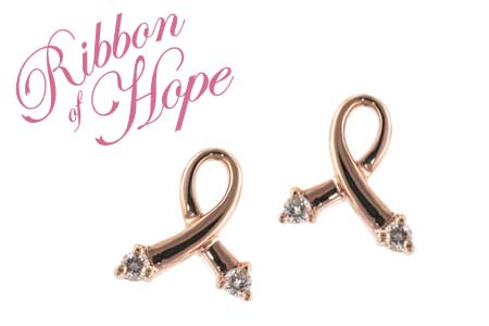 G000-90321: PINK GOLD EARRINGS .07 TW