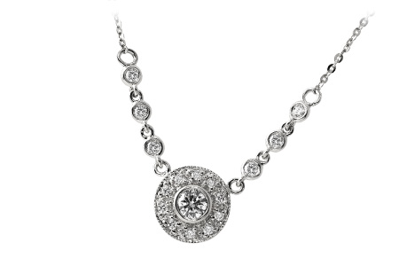 G006-34821: NECKLACE .17 BR .33 TW